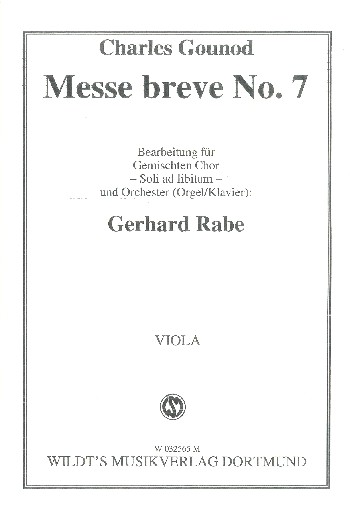Messe brève Nr.7  für gem Chor und Orchester (Orgel/Klavier) (Soli ad lib)  Viola