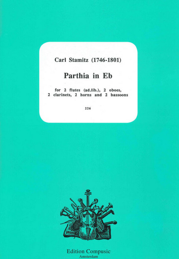 Parthia in Es&nbsp;&nbsp;für 2 Oboen, 2 Klarinetten, 2 Hörner und 2 Fagotte (2 Flöten ad lib)&nbsp;&nbsp;Partitur und Stimmen