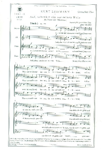 Auf schenket ein nur reinen Wein  für gem Chor a cappella  Partitur