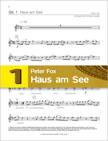 Haus am See&nbsp;&nbsp;für 4 Gitarren&nbsp;&nbsp;Gitarre 1