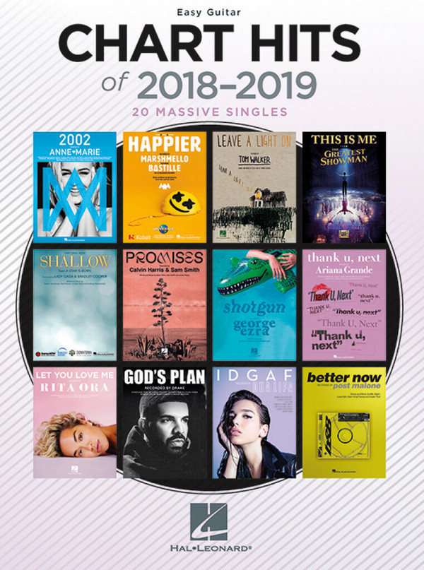 Chart Hits 2018-19:&nbsp;&nbsp;for easy guitar (melody line/lyrics/chords)&nbsp;&nbsp;