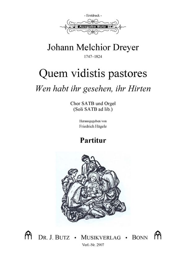 Quem vidistis pastores  für gem Chor und Orgel (Soli ad lib)  Partitur (dt/la)