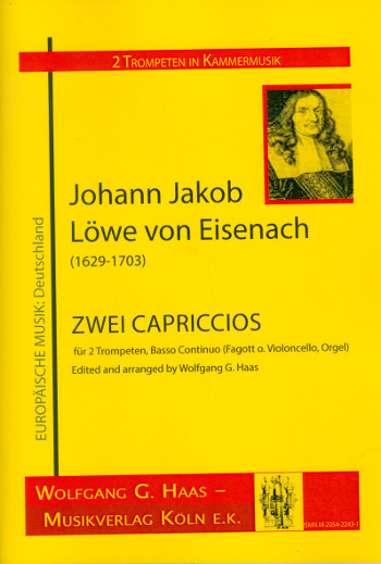 2 Capriccios  für 2 Trompeten und Bc  Partitur und Stimmen (Bc ausgesetzt)