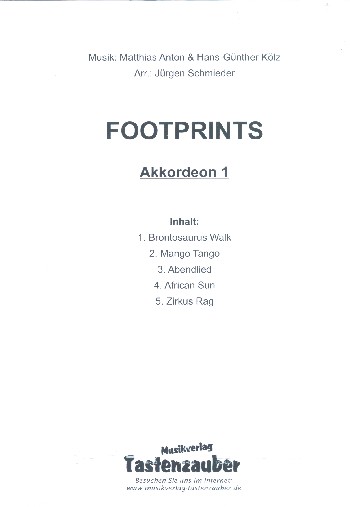 Footprints  für Akkordeonorchester  Stimmensatz