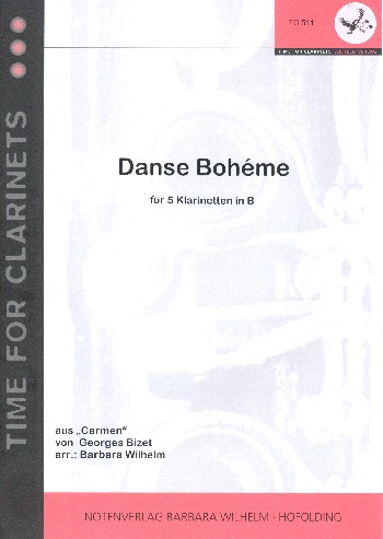 Danse bohème  für 5 Klarinetten in B  Partitur und Stimmen