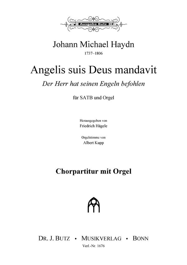 Angelis suis deus mandavit  für gem Chor und Orgel  Chorpartitur mit Orgel
