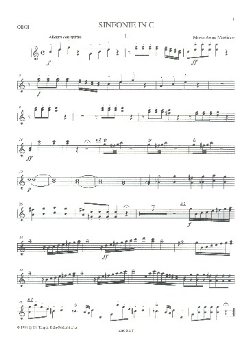 Sinfonie C-Dur  für Kammerorchester  Oboe 1/2