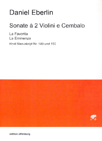 2 Sonaten  für 2 Violinen und Cembalo  Partitur und Stimmen (Bc nicht ausgesetzt)