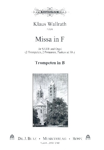 Missa in F&nbsp;&nbsp;für gem Chor und Orgel (2 Trompeten, 2 Posaunen, Pauken ad lib.)&nbsp;&nbsp;Stimmenset