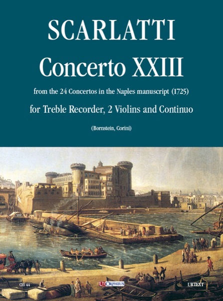 Concerto no.23  for treble recorder, 2 violins and Bc  score and parts