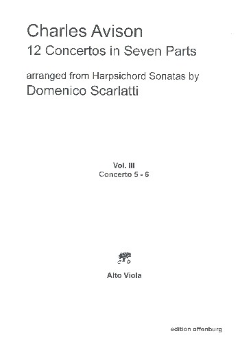 12 Concertos in 7 Parts vol.3 (nos.5-6)  for 4 violins, viola, cello and Bc  viola