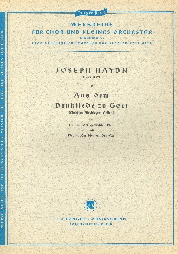 Aus dem Dankliede zu Gott  für Frauenchor (gem Chor) und Instrumente  Partitur