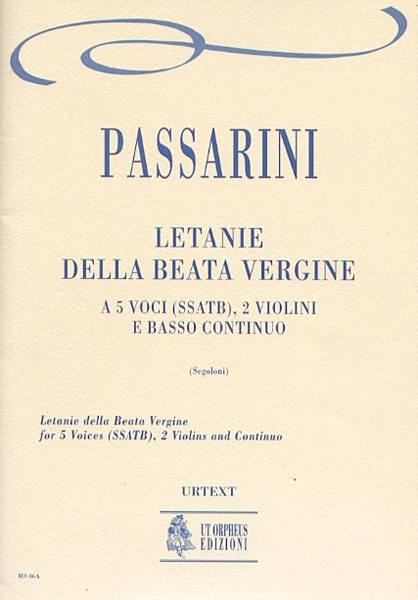 Letanie della beata virgine&nbsp;&nbsp;mixed chorus, 2 violins and Bc&nbsp;&nbsp;score