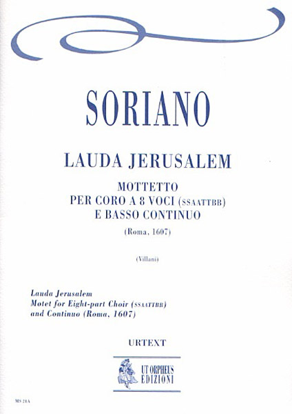 Lauda Jerusalem&nbsp;&nbsp;for double chorus and Bc&nbsp;&nbsp;score
