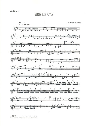 Serenade D-Dur  für Orchester  Violine 1