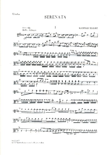 Serenade D-Dur  für Orchester  Viola