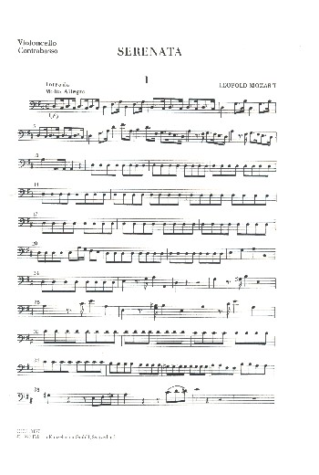 Serenade D-Dur  für Orchester  Violoncello/Kontrabass