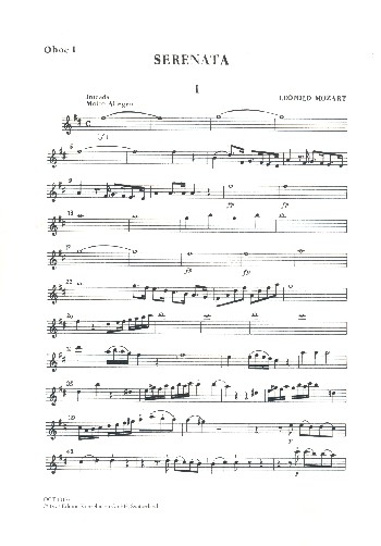 Serenade D-Dur  für Orchester  Harmoniestimmen