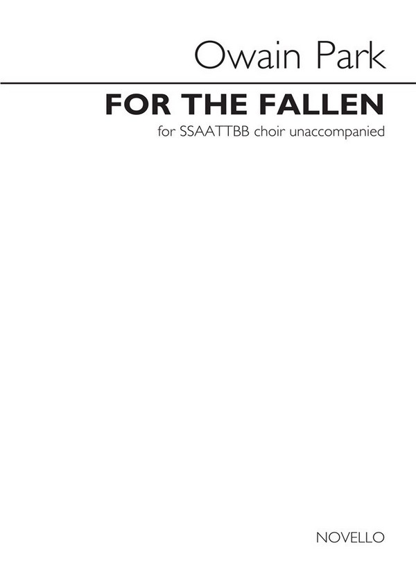 For the Fallen&nbsp;&nbsp;for mixed chorus a cappella&nbsp;&nbsp;score