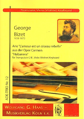 L' amour est un oiseau rebelle  für Trompete, Viola (Violine) und Klavier  Stimmen