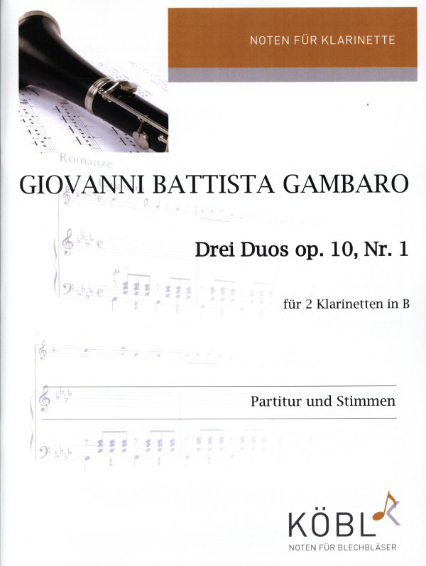 Duo op.10,1  für 2 Klarinetten  Partitur und Stimmen