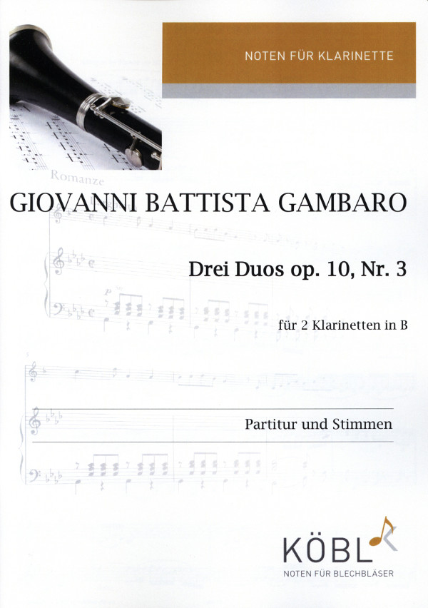 Duo op.10,3  für 2 Klarinetten  Partitur und Stimmen
