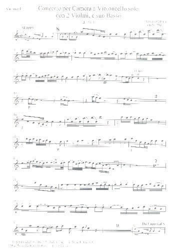 Konzert d-Moll  für Violoncello solo, 2 Violinen und Bc  Violine 1