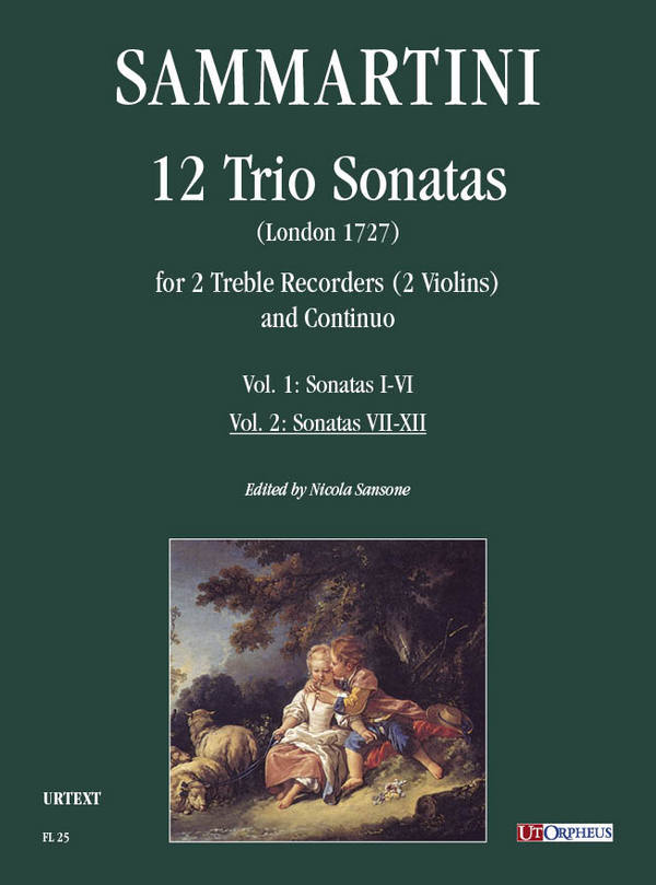 12 Trio Sonatas vol.2 (no.7-12)  for 2 treble recorders (violins) and Bc  score and parts (Bc not realised)