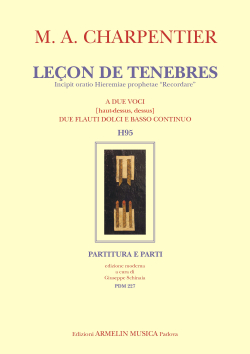 Lecon de tenebres H95&nbsp;&nbsp;a 2 voci, 2 flauti dolce e basso continuo&nbsp;&nbsp;partitura e 3 parti (2 flauti e bc)