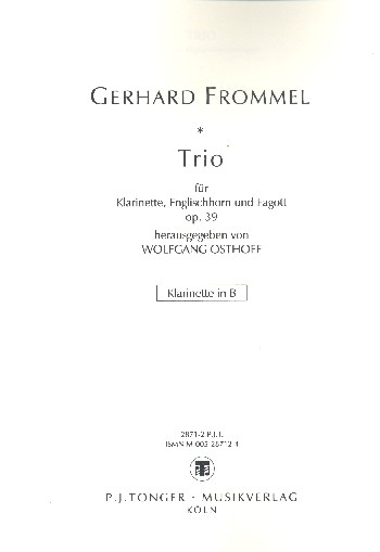 Trio op.39  für Klarinette, Englischhorn und Fagott  Stimmen