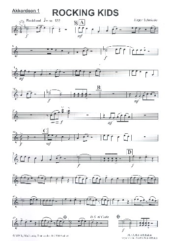 Rocking Kids  für Akkordeonorchester  Stimmensatz