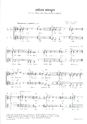 Ottos Mops&nbsp;&nbsp;für Frauenchor (Männerchor) a cappella&nbsp;&nbsp;Partitur