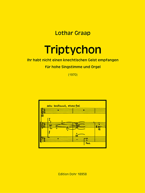 Triptychon&nbsp;&nbsp;für Gesang (hoch) und Orgel&nbsp;&nbsp;Partitur