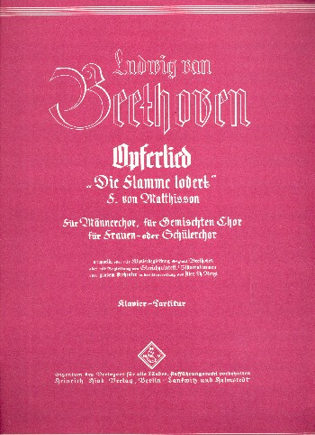 Opferlied  für Chor und Klavier (Insrumente ad lib)  Klavier-Partitur