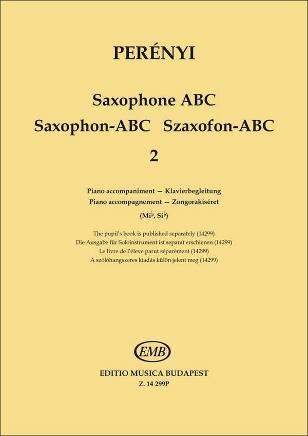 Saxophon-ABC Band 2&nbsp;&nbsp;für Saxophon und Klavier&nbsp;&nbsp;Klavierbegleitung (Partitur)