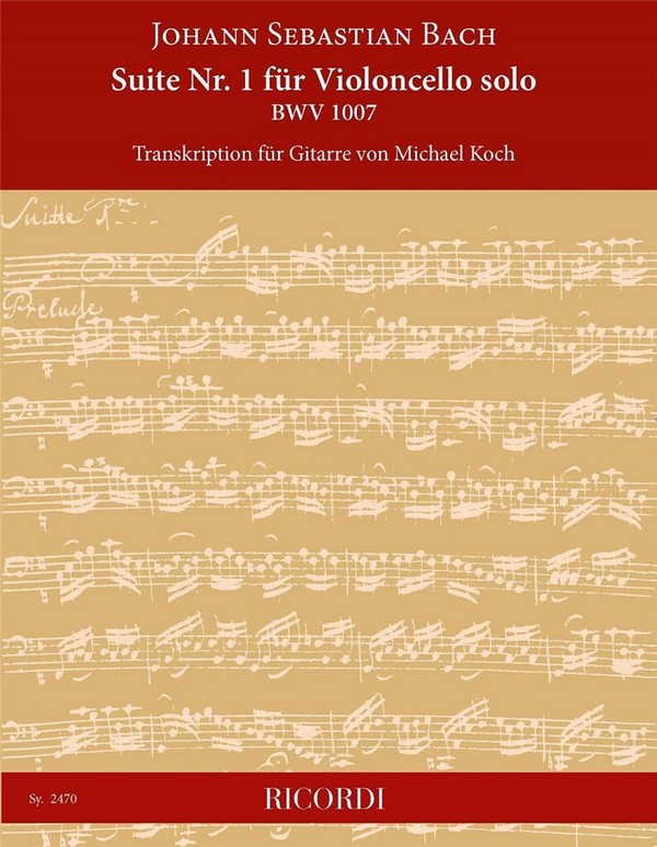 Suite Nr.1 BWV1007&nbsp;&nbsp;für Gitarre&nbsp;&nbsp;