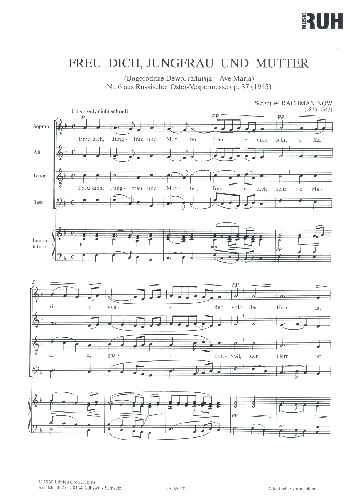 Freu dich Jungfrau und Mutter op.37,6  für gem Chor a cappella  Partitur (dt)