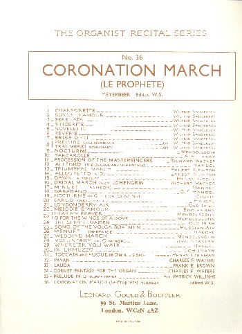 Coronation March  for organ  