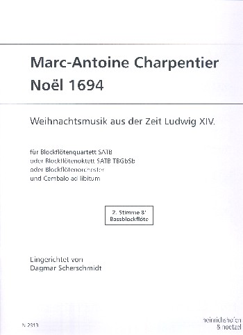 Noel 1694&nbsp;&nbsp;für 2-x Blockflöten (Cembalo ad lib)&nbsp;&nbsp;2. Stimme 8'/Bassblockflöte