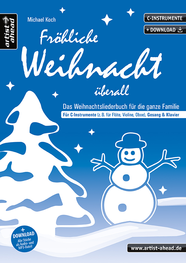 Fröhliche Weihnacht überall (+Download)  für flexibles Ensemble (Gesang/Instrumente)  Spielpartitur für Instrumente in C (mit Texten und Akkorden)