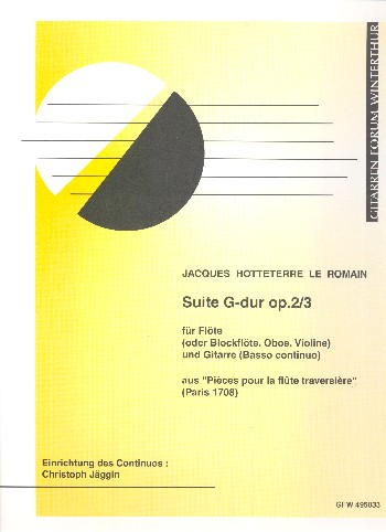 Suite G-Dur op.2,3  für Flöte (Blockflöte/Oboe/Violine) und Gitarre (Bc)  Partitur und Stimmen (Bc nicht ausgesetzt)