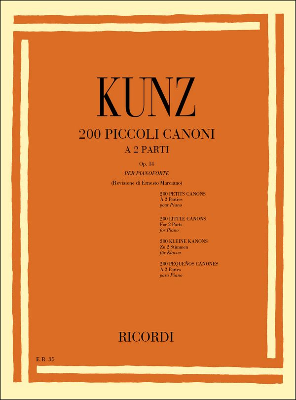 200 piccoli canoni a 2 parti op.14  per pianoforte  