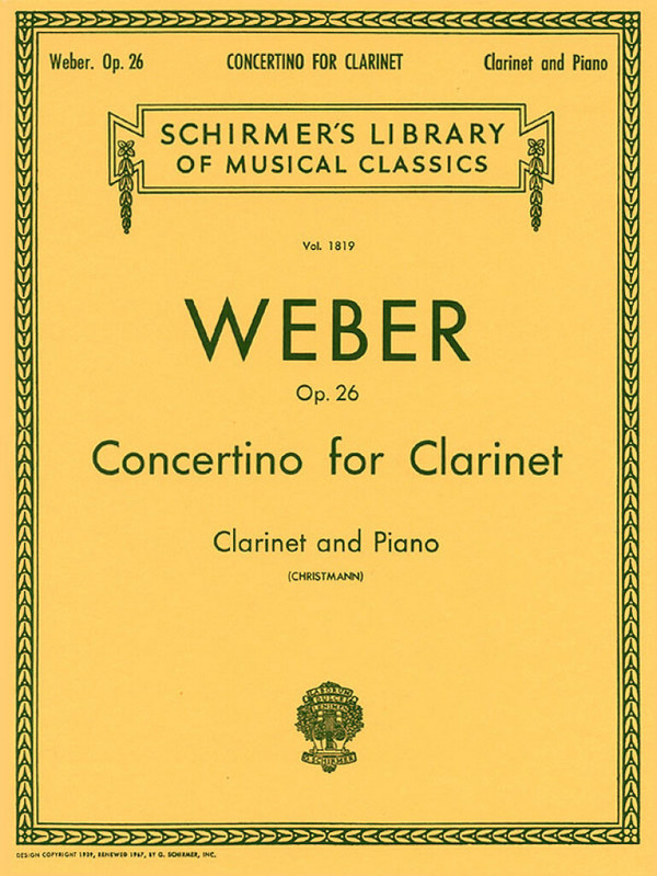 Concertino for Clarinet and Orchestra op.26  for clarinet and piano  