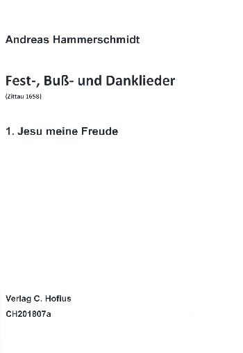 Jesu meine Freude&nbsp;&nbsp;für gem Chor, Streicher und Bc&nbsp;&nbsp;Partitur