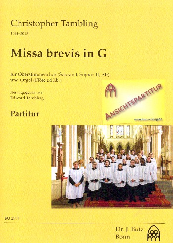 Missa brevis in G&nbsp;&nbsp;für Frauenchor (SSA) (Kinderchor) und Orgel (Flöte ad lib)&nbsp;&nbsp;Partitur