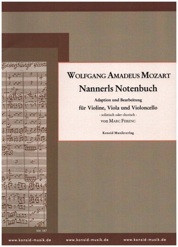 Nannerls Notenbuch  für Violine, Viola und Violoncello  Partitur und Stimmen