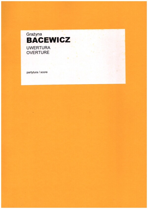 Ouverture&nbsp;&nbsp;for orchestra&nbsp;&nbsp;score