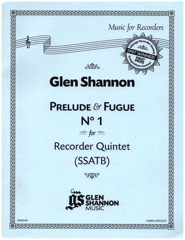 Preludes & Fugue no.1  for 5 recorder (SSATB)  score and parts