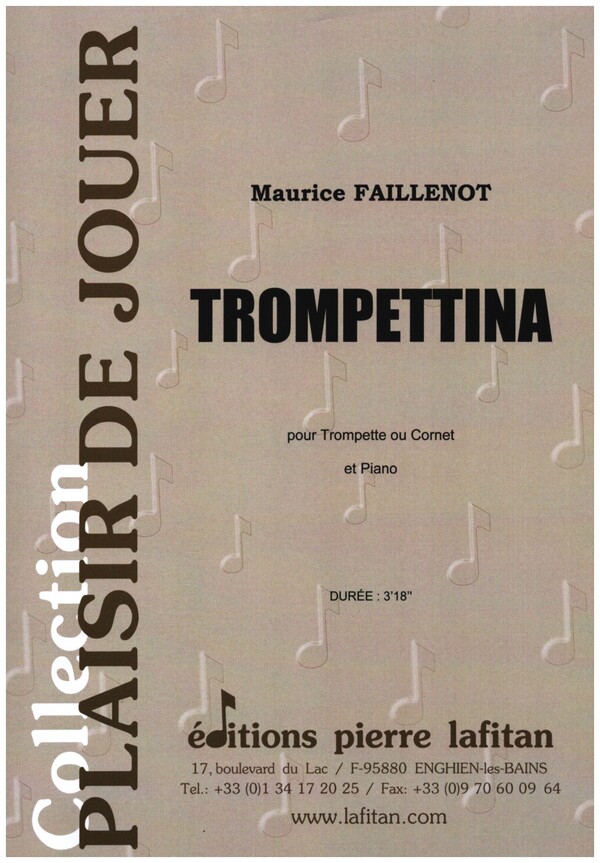 Trompettina&nbsp;&nbsp;pour trompette ou cornet et piano&nbsp;&nbsp;