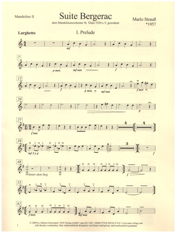 Suite Bergerac  für Zupforchester  Madoline 2